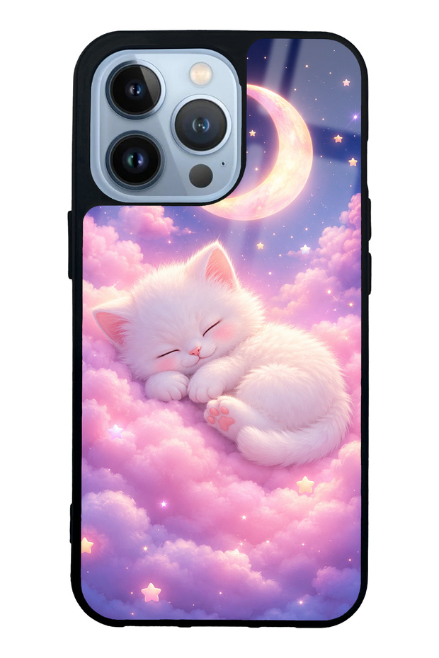 iPhone 13 Pro Moonlit Dream Kitten Design Glossy Phone Case