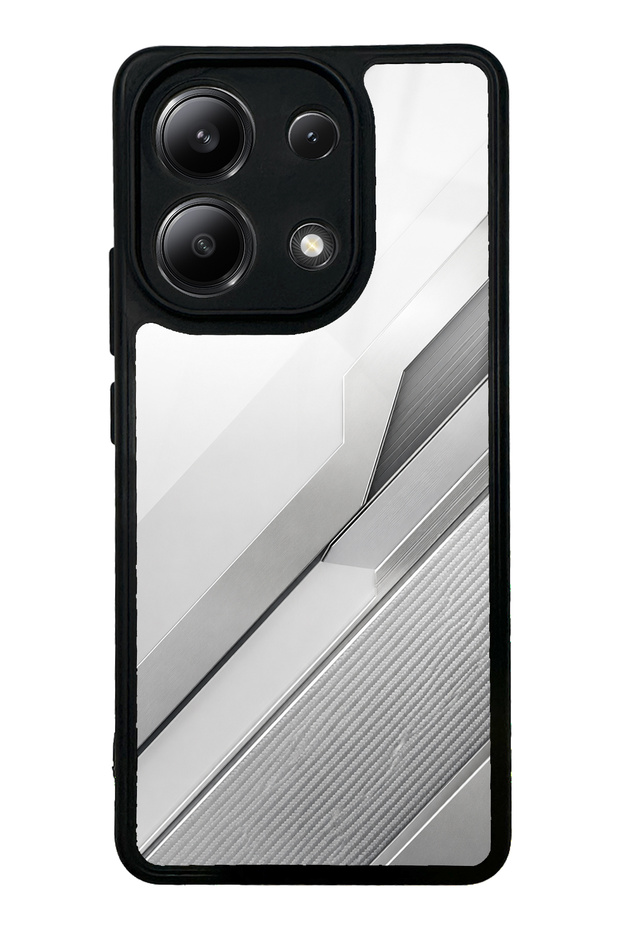 Xiaomi Redmi Note 13 4g Silver Titanium Edge Design Glossy Phone Case