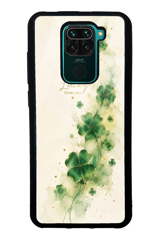 Xiaomi Redmi Note 9 Glossy Phone Case with Lucky Clover Whisper Design