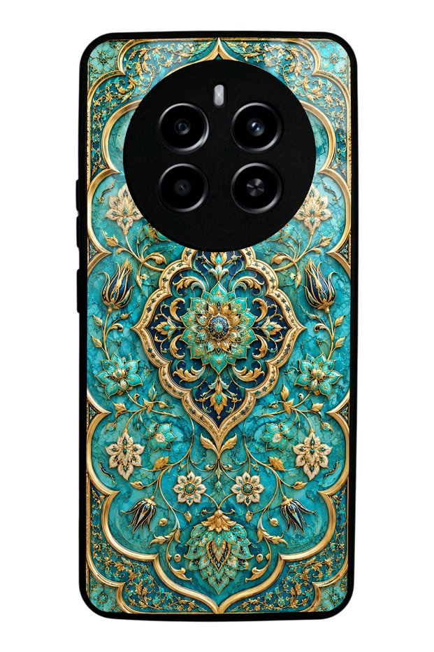 Realme 12 Pro Turquoise Ottoman Jewel Design Glossy Phone Case