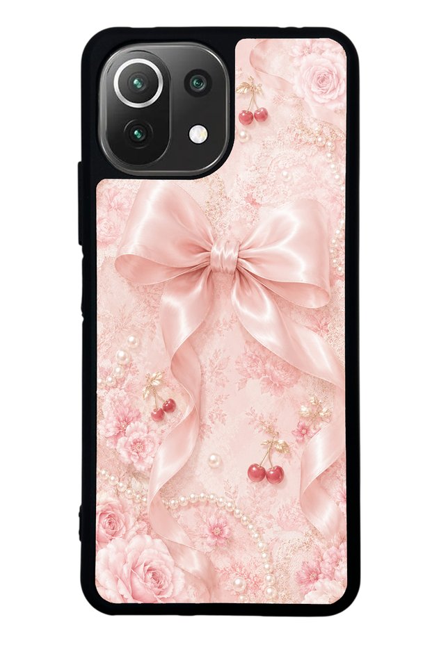 Xiaomi Mi 11 Lite Glossy Phone Case with Cherry Blush Bow Design