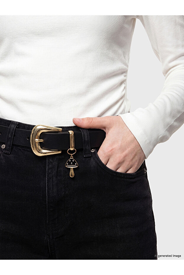 Alita City with a Difference, Lcw Accessories Black Plain Women's Belt