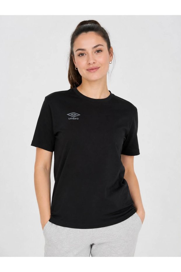 Season Black Cotton Women's Sports T-Shirt - Vf0510