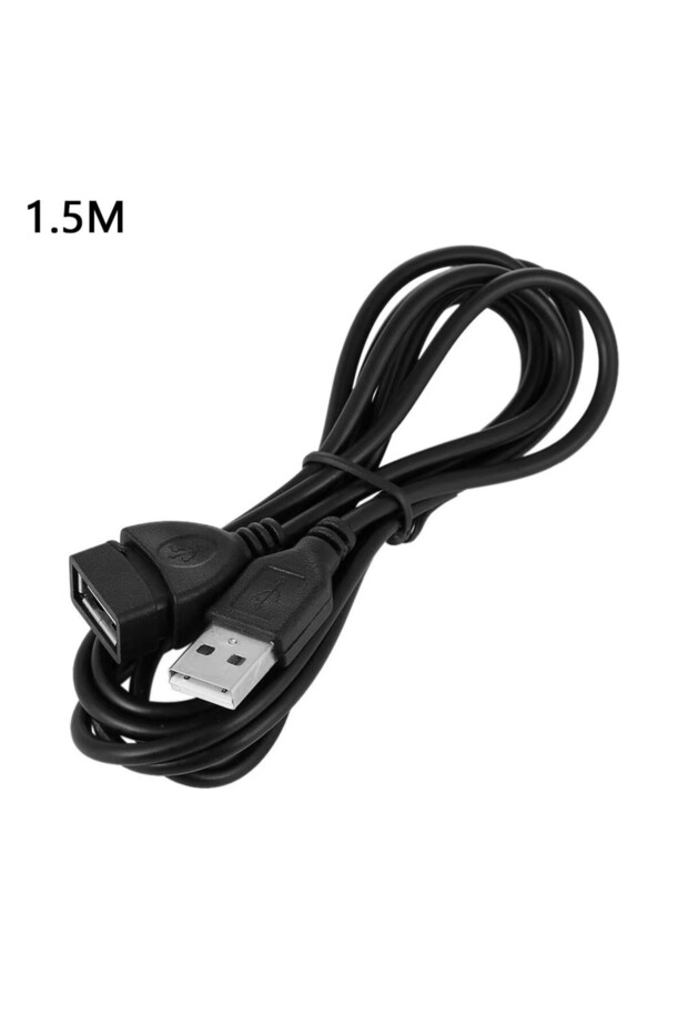 كابل تمديد USB 2.0 أسود بطول 1.5 متر، 1-5 قطع، سلك نقل بيانات بطول 0.6 متر/1 متر/1.5 متر، سلك نقل بيانات فائق السرعة