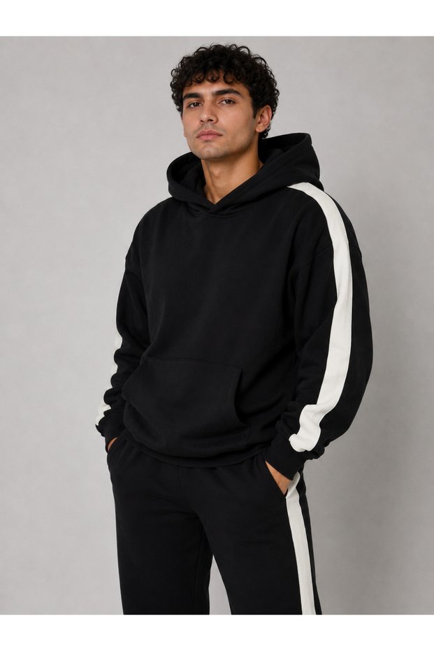 Men's Striped Hooded Sweatshirt