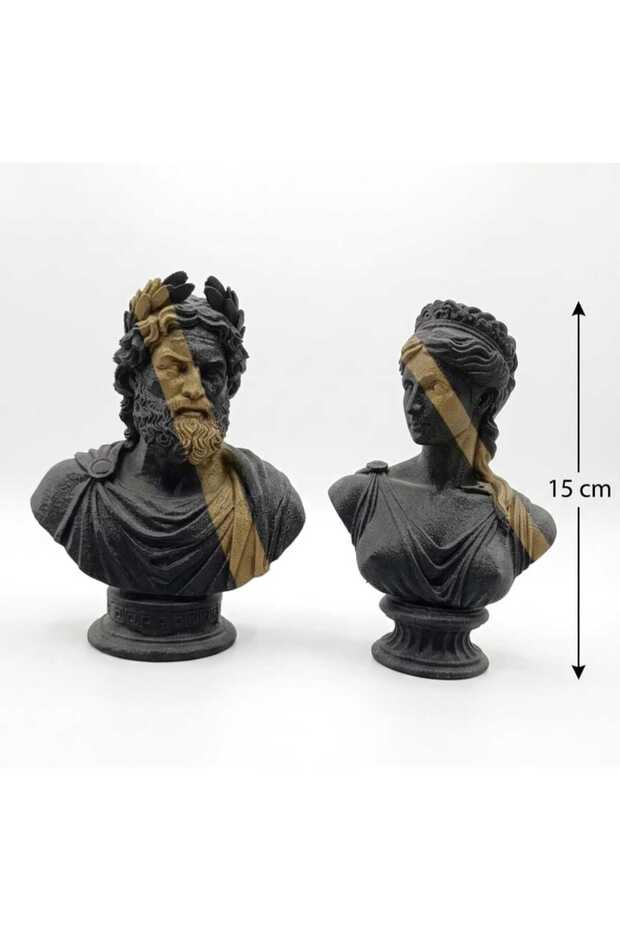 2'li Zeus Ve Hera Büst Helkel Seti