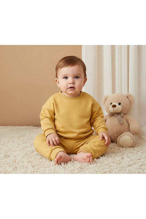 Solid Long Sleeve Sweatshirt and Pyjama Set