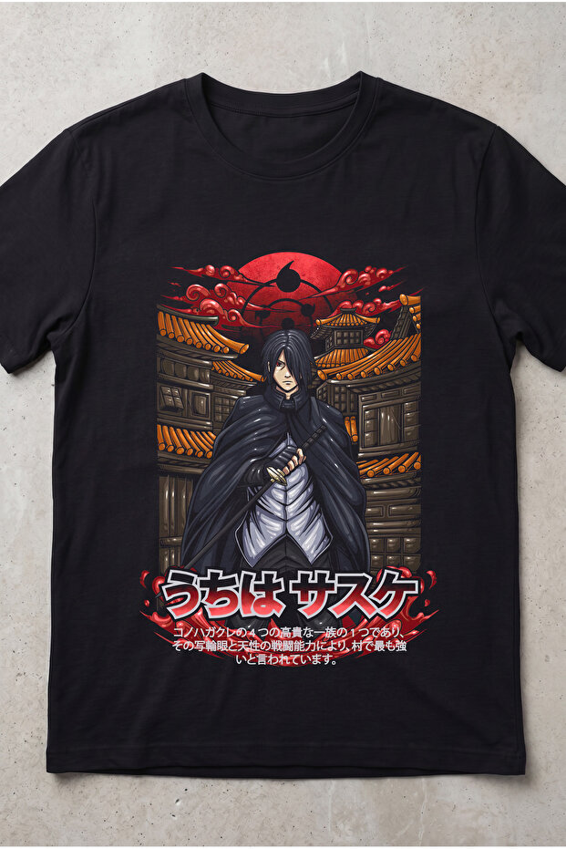 Naruto Sasuke Uchiha Anime Printed Standard Cut Unisex Tshirt