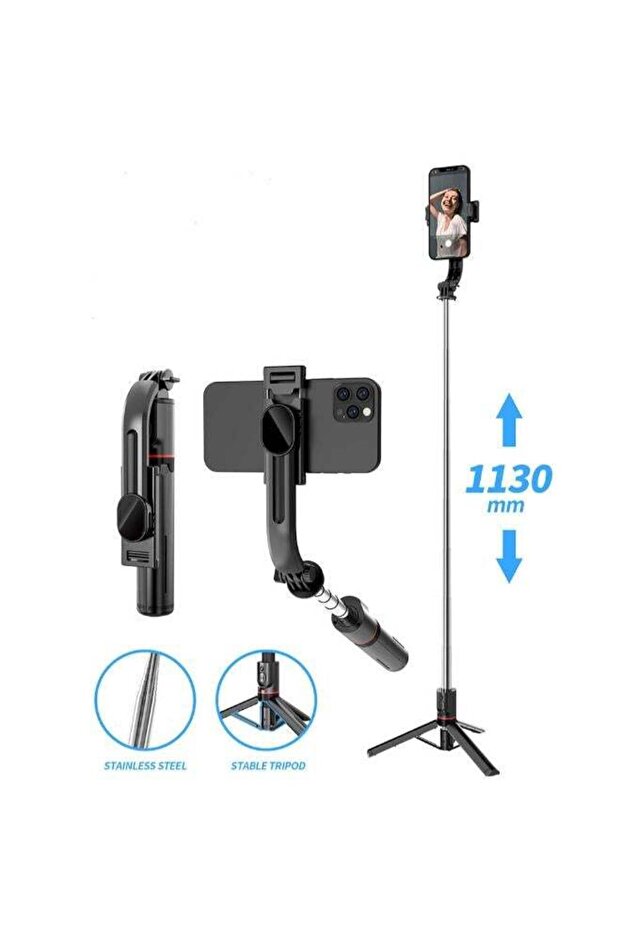 45 Inches L13 High Quality Stainless Steel Selfie Stick With Multi-functional Reinforcement Bracket 360° Rotation Tripod Wireless Remote, Phone Camera Stand
