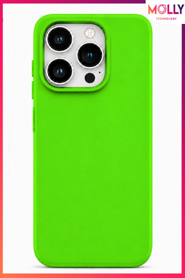 Chartreuse Liquid Velvet Matte Silicone Case for iPhone 14 Pro
