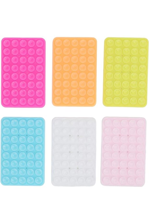 6-Pack Double-Sided Fluorescent Silicone Phone Mounts