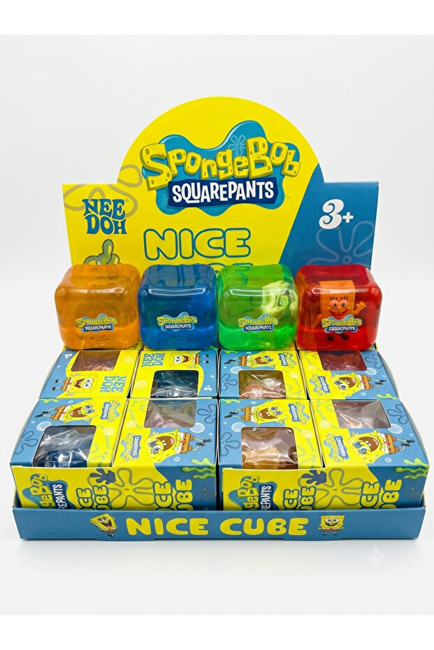 SpongeBob NEE DOH Nice Cube | 4 Color Squishy Stress Ball with SpongeBob Inside | Fidget Sensory Toy Age 3+