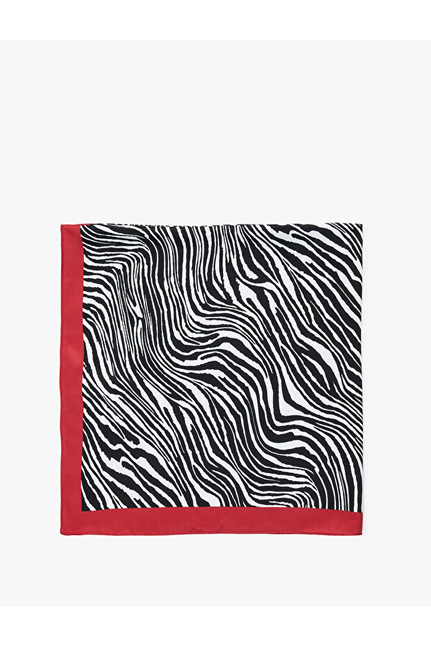 Zebra Patterned Square Shawl