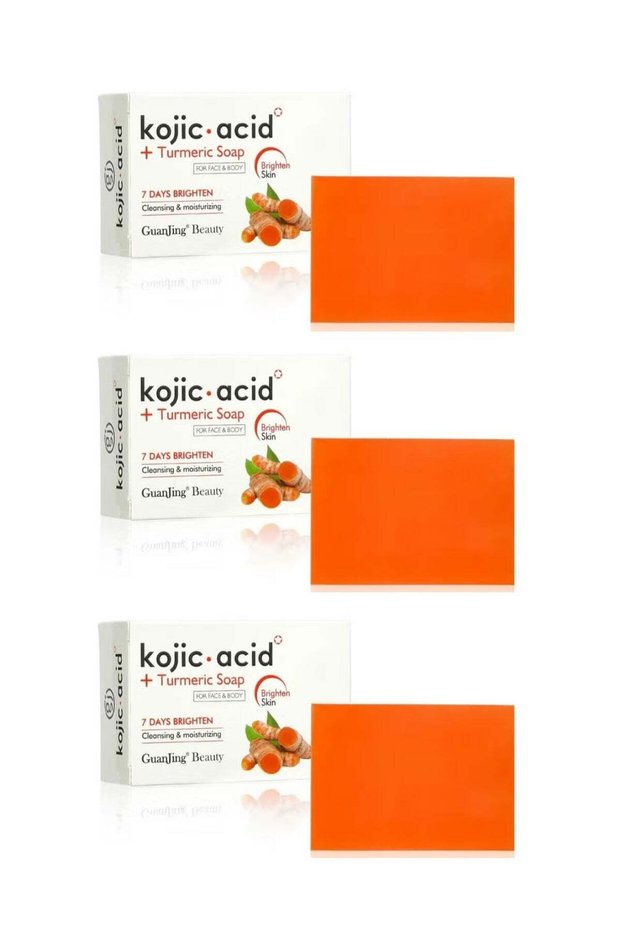 Beauty Kojic Turmeric Soap For Face And Body 120 g - Pack of 3