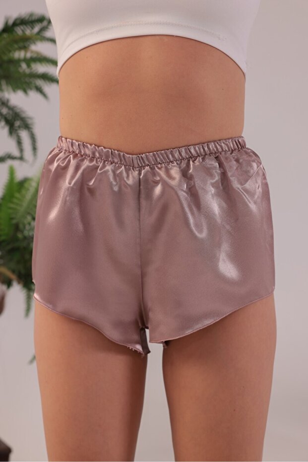 Mink Satin Patternless Single Shorts