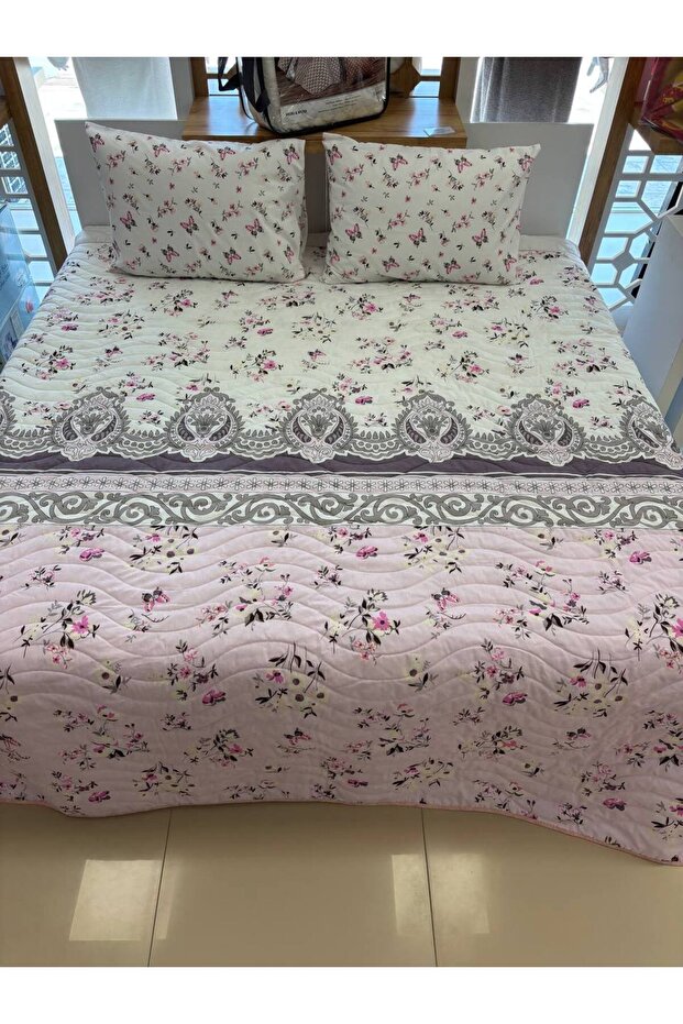 طقم غطاء سرير مزدوج كبير الحجم من القطن بيكيه | ناعم للغاية ومريح | ماريا 230x250 سم