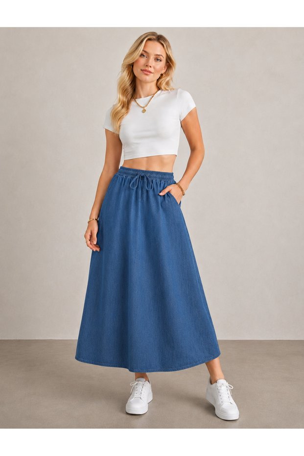 Light Colored Denim Skirt