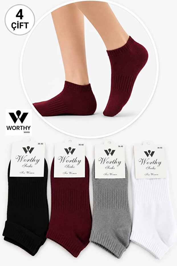 4 Pairs Women's Ankle Booties Socks