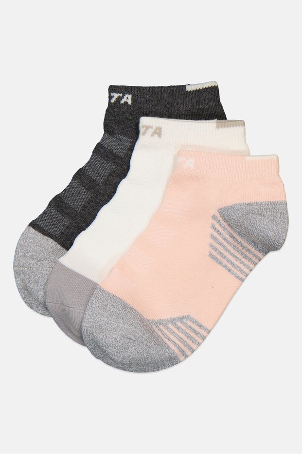 Kids Girl 3 Pairs Brand Logo Crew Socks, Multicolor