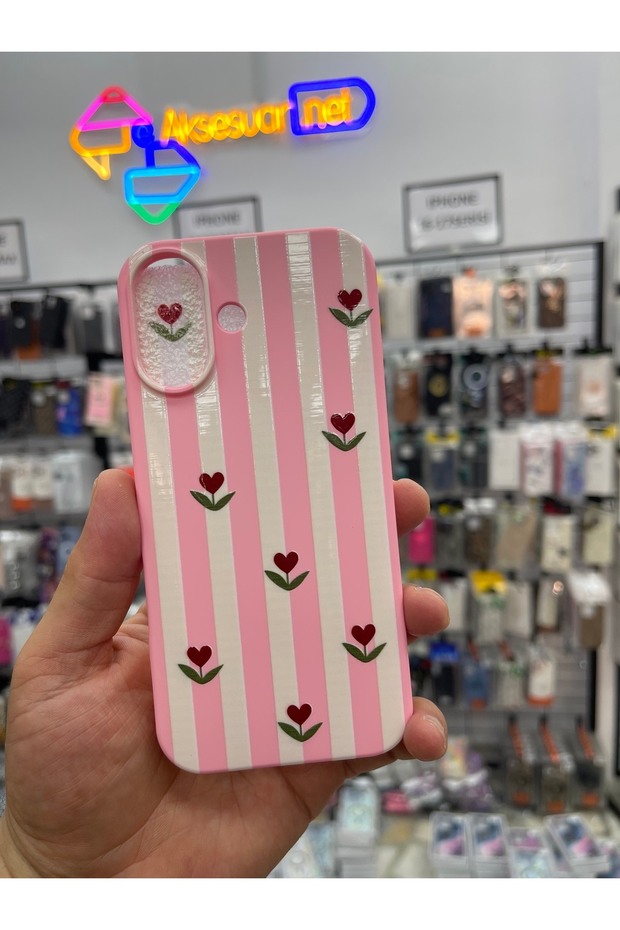 iPhone 16 Patterned Silicone Case with Suede Interior, Soft, High-Quality Printing