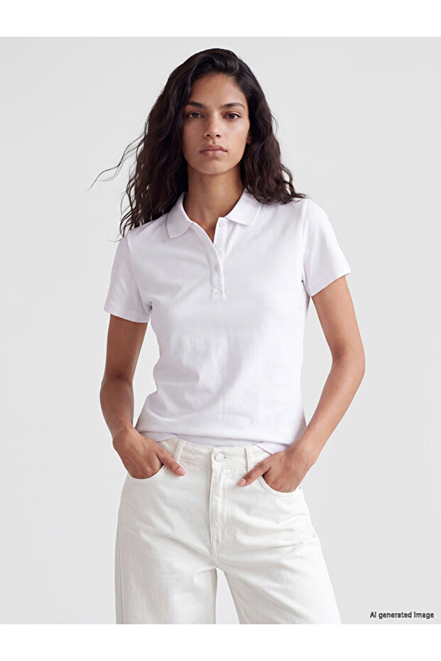 Esvab • Modern & Distinctive Devrik Roba Collar Piqué Women's T-Shirt