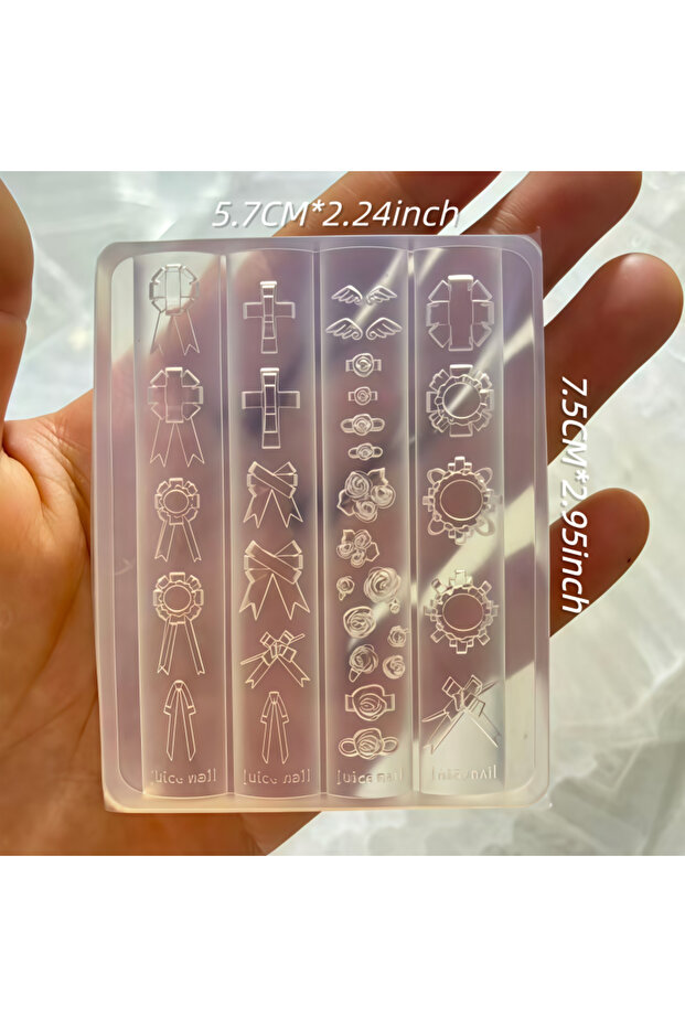 A-28 Retro Floral Brooch Butterfly Knot Mini Wings 3D Embossed Nail Art DIY Accessory Silicone Mold