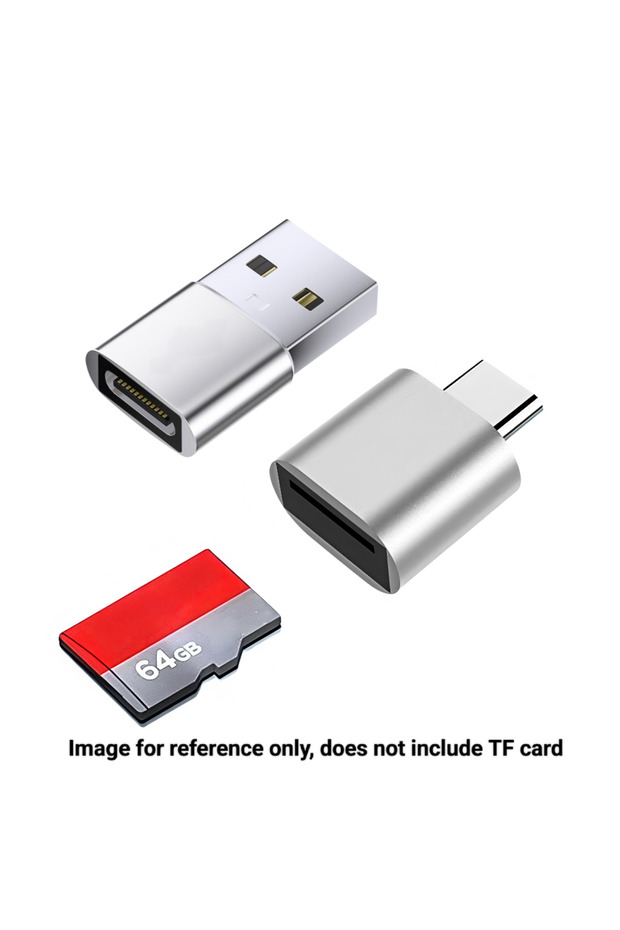 قارئ بطاقات الذاكرة SD/TF المصغر من نوع C مع منفذ USB، محول USB 2.0 خارجي مزدوج الواجهة