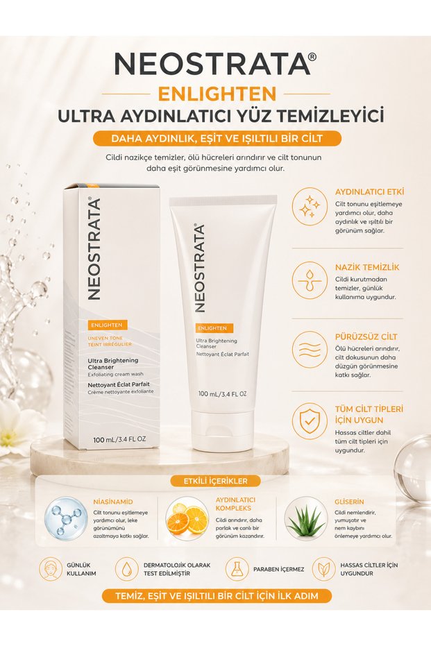 Enlighten Skin Brightening Purifying and Smoothing Facial Cleanser 100 ml
