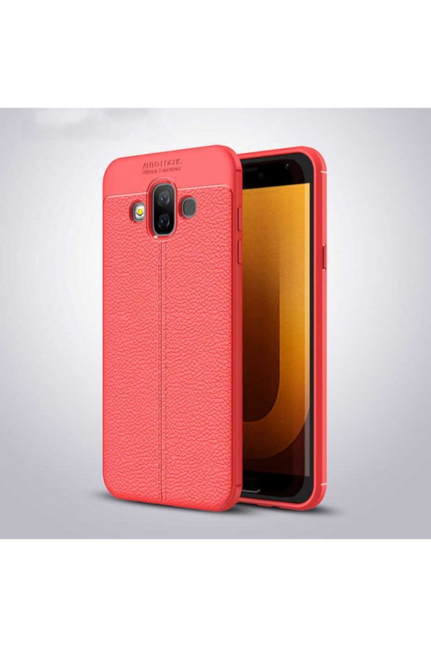 Samsung Galaxy J7 Duo Compatible Ultra Protection Leather Look Silicone Surface Case Niss Cover