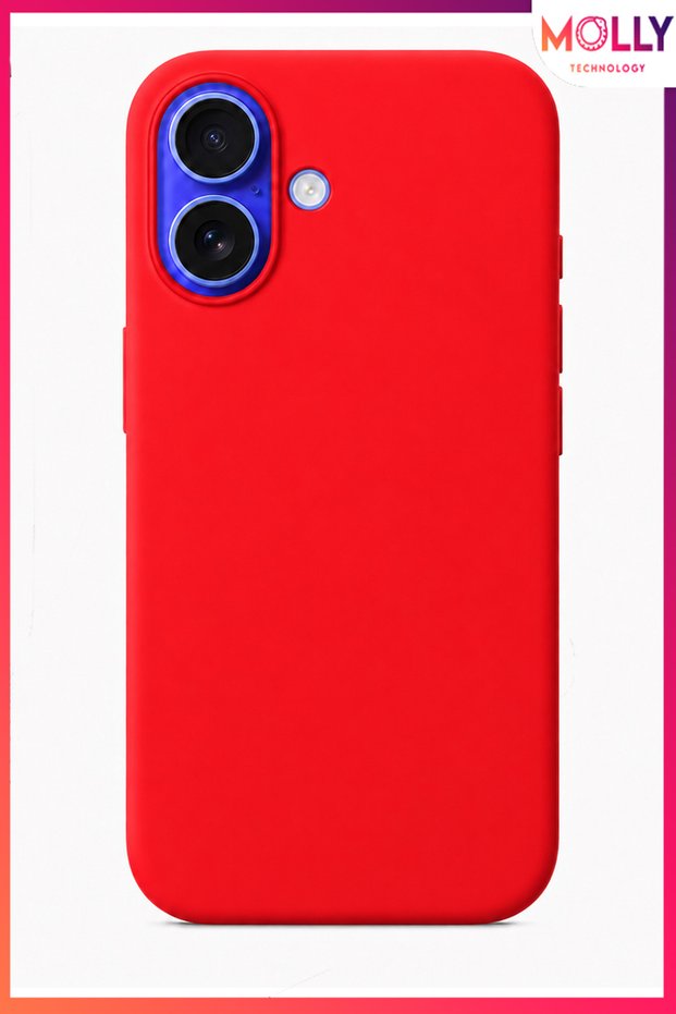 Red Liquid Velvet Matte Silicone Case for iPhone 17