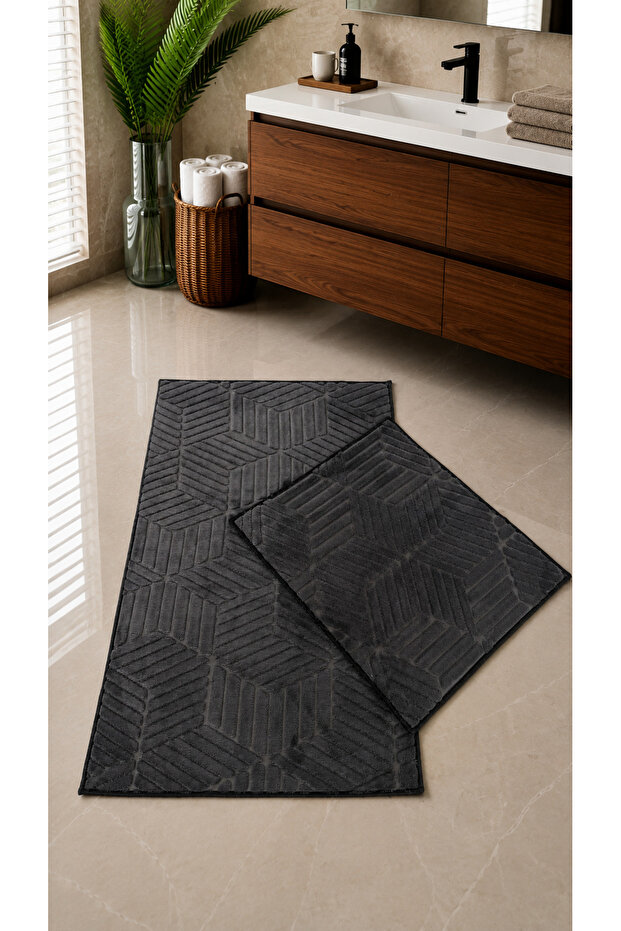 2-Piece Washable Non-Slip Base Bathroom Mat Set