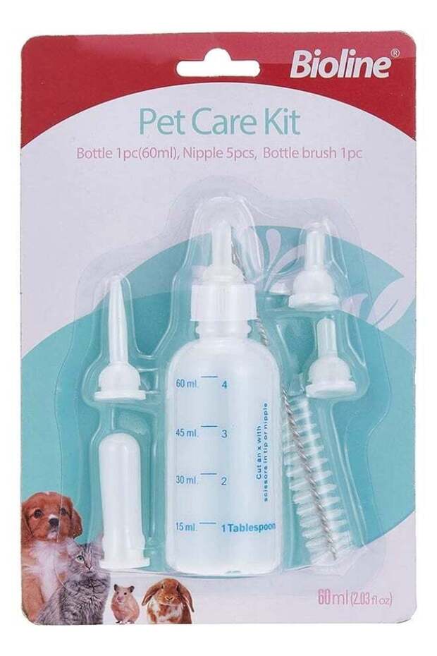 Pet Feeding Bottle Kit for Puppies & Kittens 60ml From Varmacy