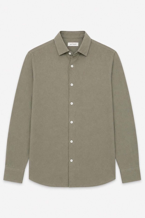 Khaki Linen Blended Relax Fit Men's Shirt