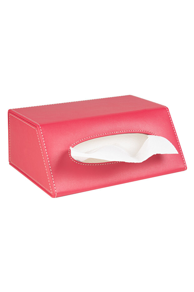Napkin Holder, Czech Hand and Face Towel Box, Tissue Box, Paper Tissue Storage Box, Vegan Leather, 9*22*18 Cm. Fuchsia