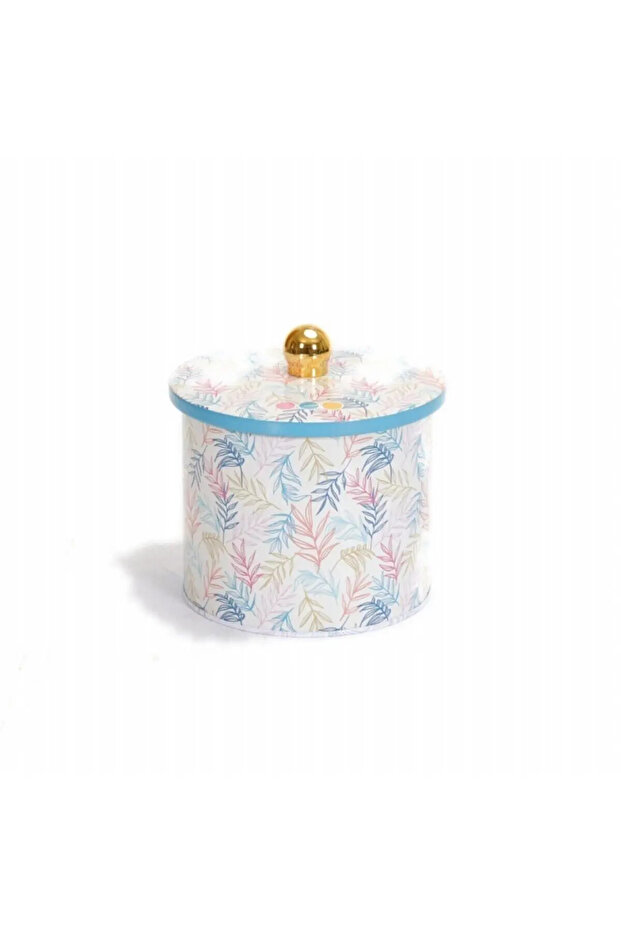 Leaf1 Patterned Metal Storage Container, 14 Cm, Kitchen Organizer, 0.0 Lt - 2