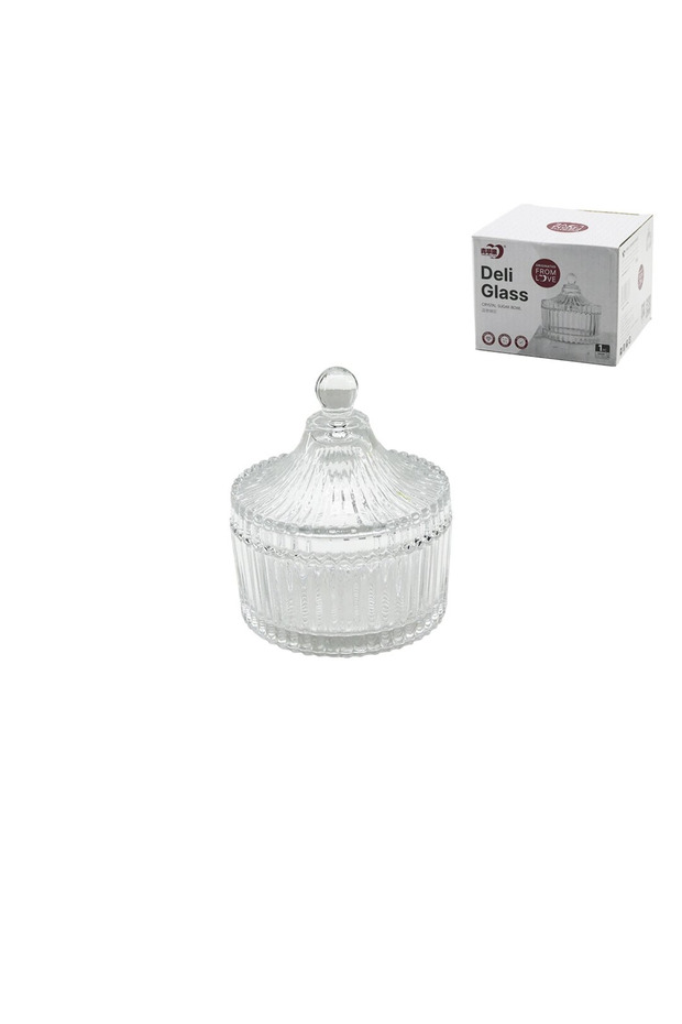 Large glass sugar bowl