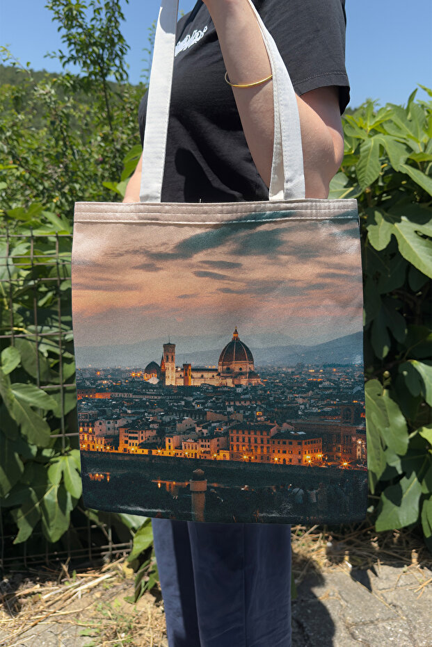Italy V3 Double-Sided Summer and Winter Canvas Print Tote Bag