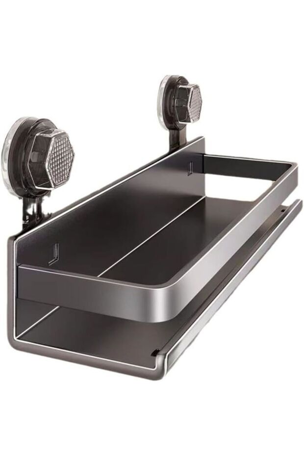 30cm suction cup wall-mounted shelf, suitable for bathrooms and shower rooms—drill-free storage, easy installation.