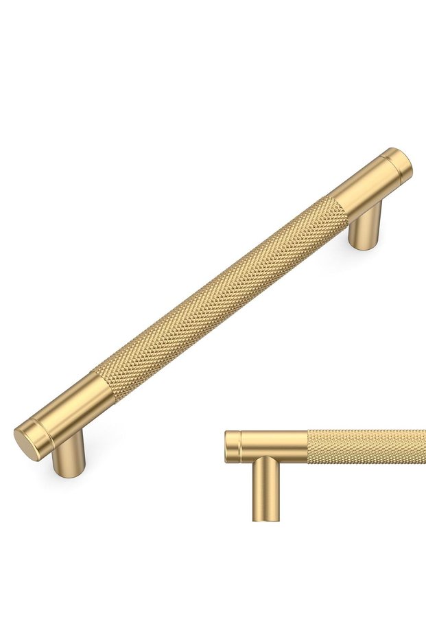 10-Piece Champagne Gold Kitchen Cabinet Handles, 128mm Furniture Handles with Screws, Suitable for Tables, Drawers, Cabinets, and Closets
