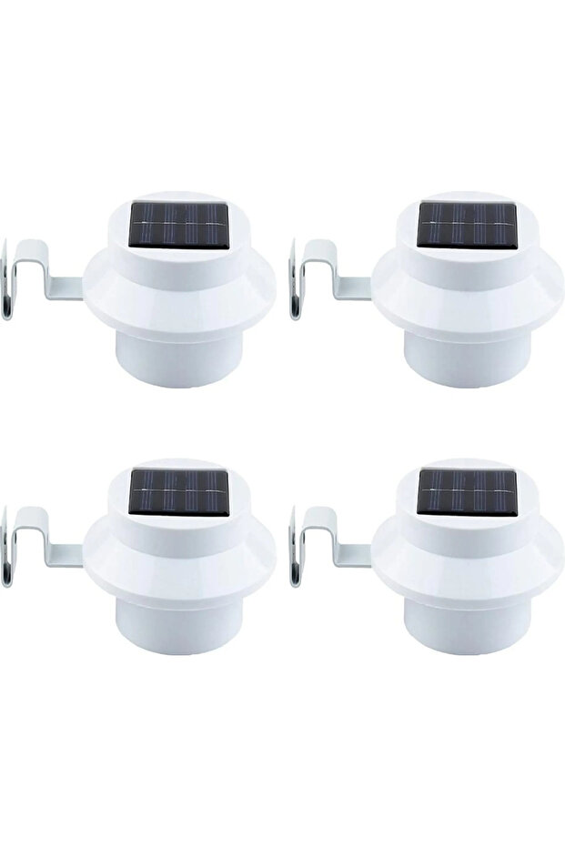 4-Pack Solar LED Gutter Lights – White Solar Night Lights, Wall Lights, Fence Lights, Gutter Lights