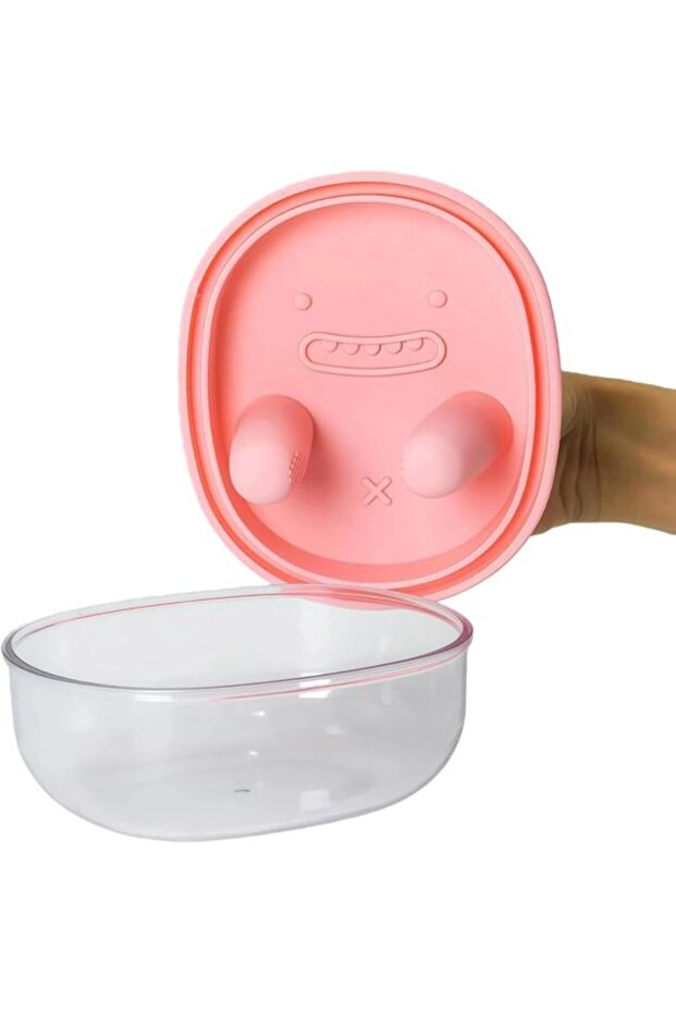 Snack box - 2-in-1 design - Keeps hands clean - Silicone lid with finger grooves - Reusable, ideal for travel and camping.