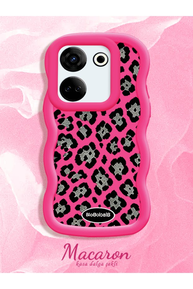Tecno Camon 20 Compatible Wavy Frame Leopard Print High Quality Silicone Phone Case