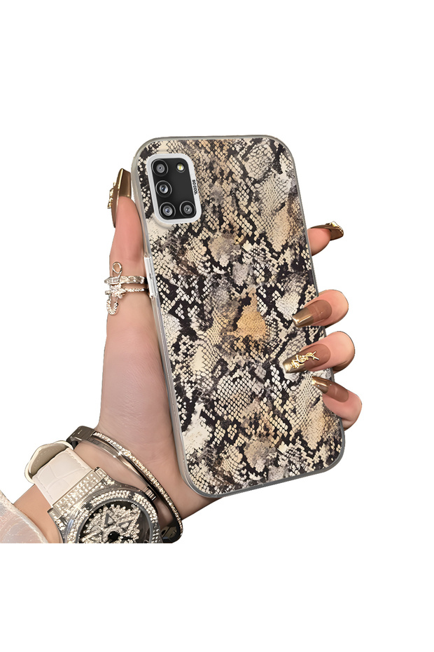 Samsung Galaxy A31 Compatible Hard Acrylic Back Silicone Edge Lens Protection Case