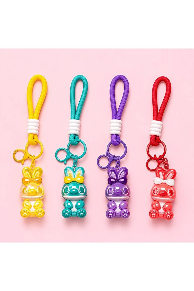 4-Piece Rabbit Figured Keychain and Bag Ornament