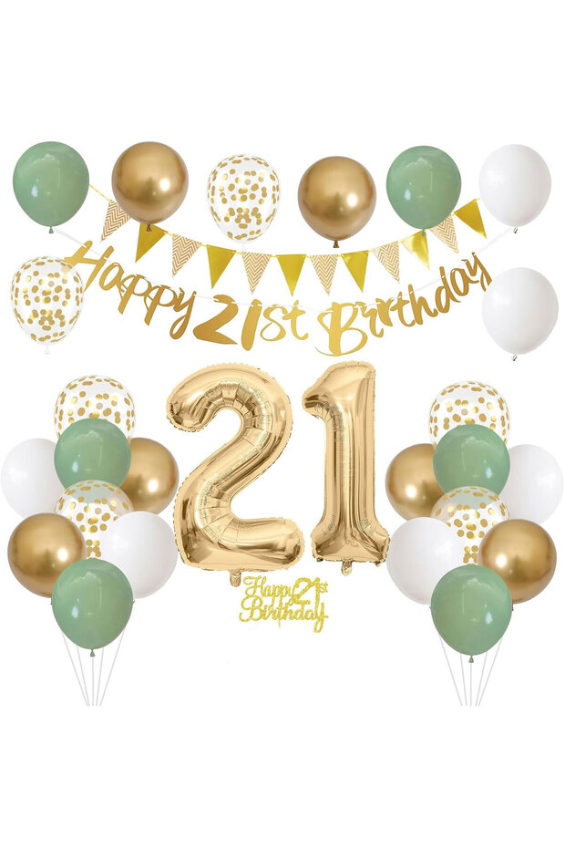 21th Birthday Party Balloon Set