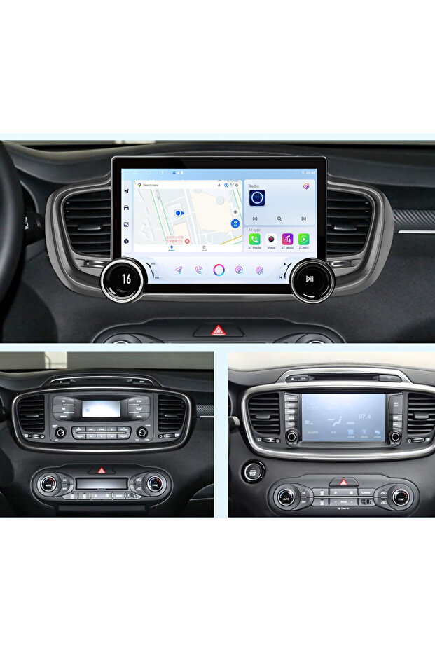 Kia sorento android screen diamond dual knob model 2015-2020,6gb ram 128 gb rom wireless carplay android auto reverse camera included ahd