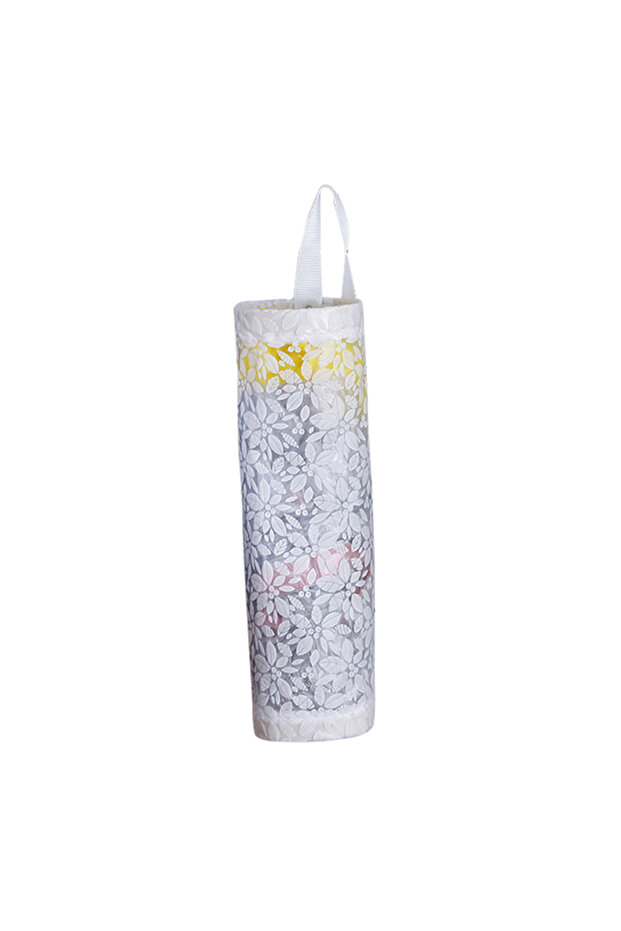 1 pattern white Home Grocery Bag Holder Wall Mount Plastic Bag Holder Dispenser Hanging Storage Tras