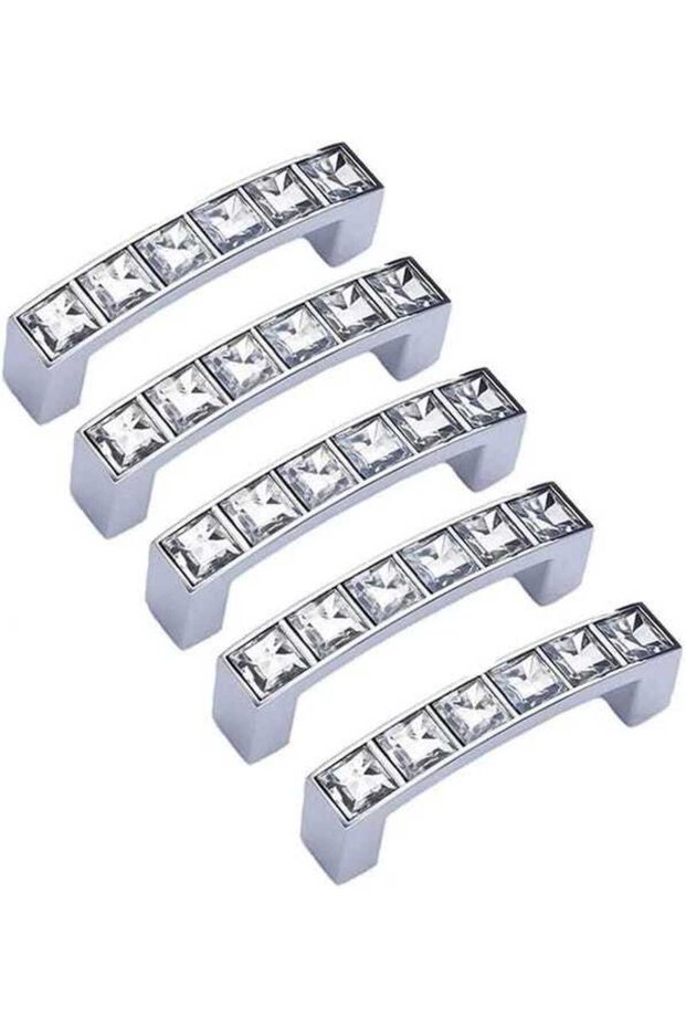 Diamond drawer handles, transparent rhinestone crystal cabinet handles, suitable for dressing tables, wardrobes, cabinets, and kitchens.