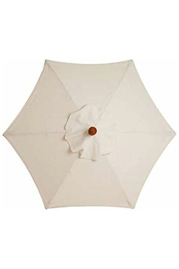 Replacement umbrella cover for 6-ribbed parasols - 3 meters - Waterproof - UV resistant - White (canopy only)