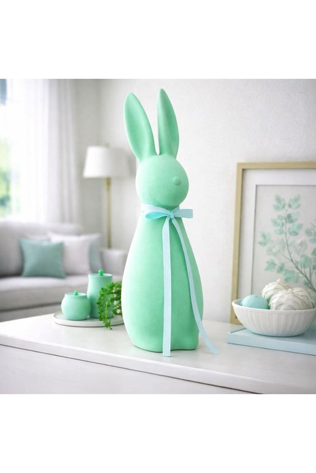 Iepure de Paste Catifelat Verde Menta 48cm